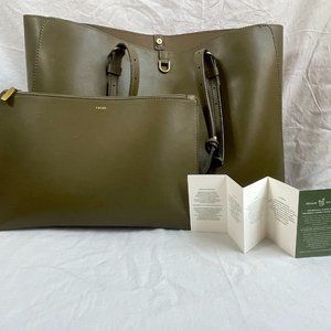 Fossil Kier Cactus Leather Tote Green *Small Scratch*